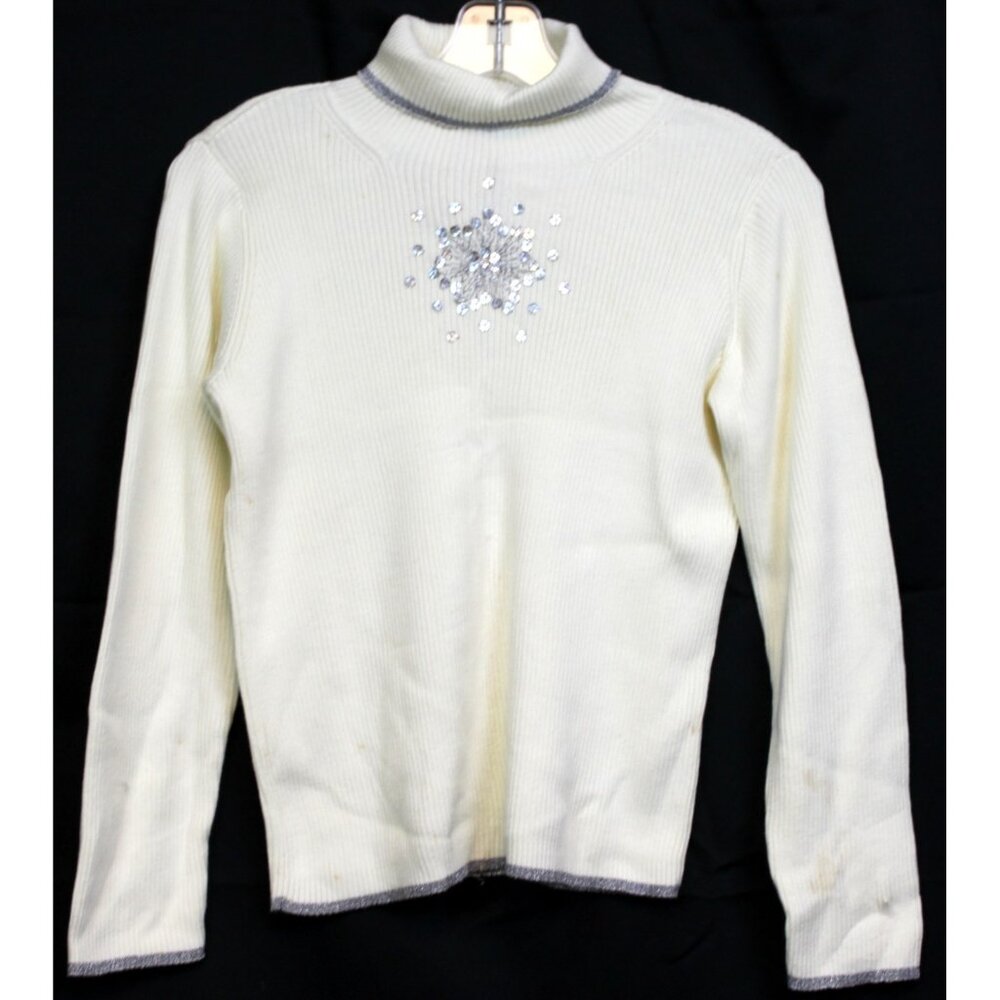 NWT 2005 Gymboree Princess Snow Drop Ribbed Knit Sweater Turtleneck Sequin Snowf